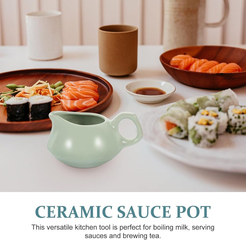 Ceramic Gravy Boat with Handle, Milk and Sauce Pitcher for Serving Condiments, 1pcs Porcelain Sauce Jug Suitable for Tabletop Use - Image 3