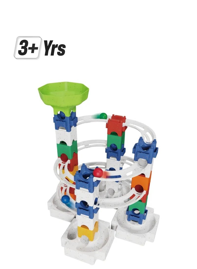 حديقة الألعاب مجموعة الألغاز التراص لعبة الطوب والقمح DIY 3D الرخام تشغيل متنوعة الشريحة الكرة المسار بناء لعبة المكعبات - Image 1