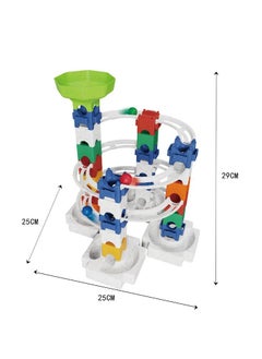 حديقة الألعاب مجموعة الألغاز التراص لعبة الطوب والقمح DIY 3D الرخام تشغيل متنوعة الشريحة الكرة المسار بناء لعبة المكعبات  - Image 2