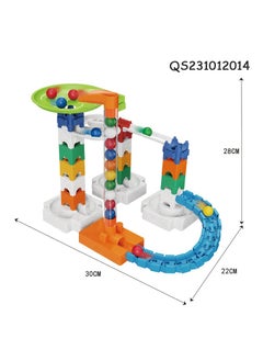 حديقة الألعاب مجموعة الألغاز التراص لعبة الطوب والقمح DIY 3D الرخام تشغيل متنوعة الشريحة الكرة المسار بناء لعبة المكعبات  - Image 4