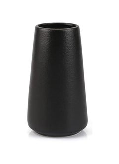 HOOKOR Ceramic Vase - Flower Vase Minimalism Style for Modern Table Shelf Home Decor, Fit for Fireplace Bedroom Kitchen Living Room Centerpieces Office Desk (Black)  - Image 1