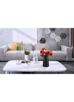 HOOKOR Ceramic Vase - Flower Vase Minimalism Style for Modern Table Shelf Home Decor, Fit for Fireplace Bedroom Kitchen Living Room Centerpieces Office Desk (Black)  - Image 2