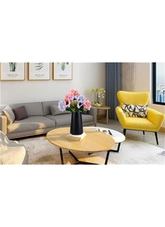 HOOKOR Ceramic Vase - Flower Vase Minimalism Style for Modern Table Shelf Home Decor, Fit for Fireplace Bedroom Kitchen Living Room Centerpieces Office Desk (Black)  - Image 3