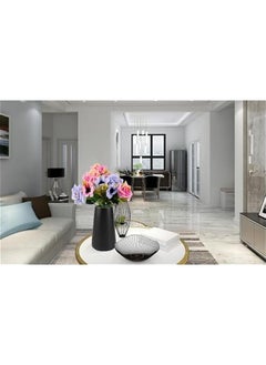 HOOKOR Ceramic Vase - Flower Vase Minimalism Style for Modern Table Shelf Home Decor, Fit for Fireplace Bedroom Kitchen Living Room Centerpieces Office Desk (Black)  - Image 4