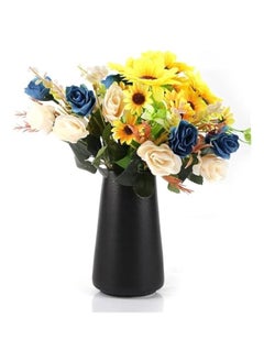 HOOKOR Ceramic Vase - Flower Vase Minimalism Style for Modern Table Shelf Home Decor, Fit for Fireplace Bedroom Kitchen Living Room Centerpieces Office Desk (Black)  - Image 5