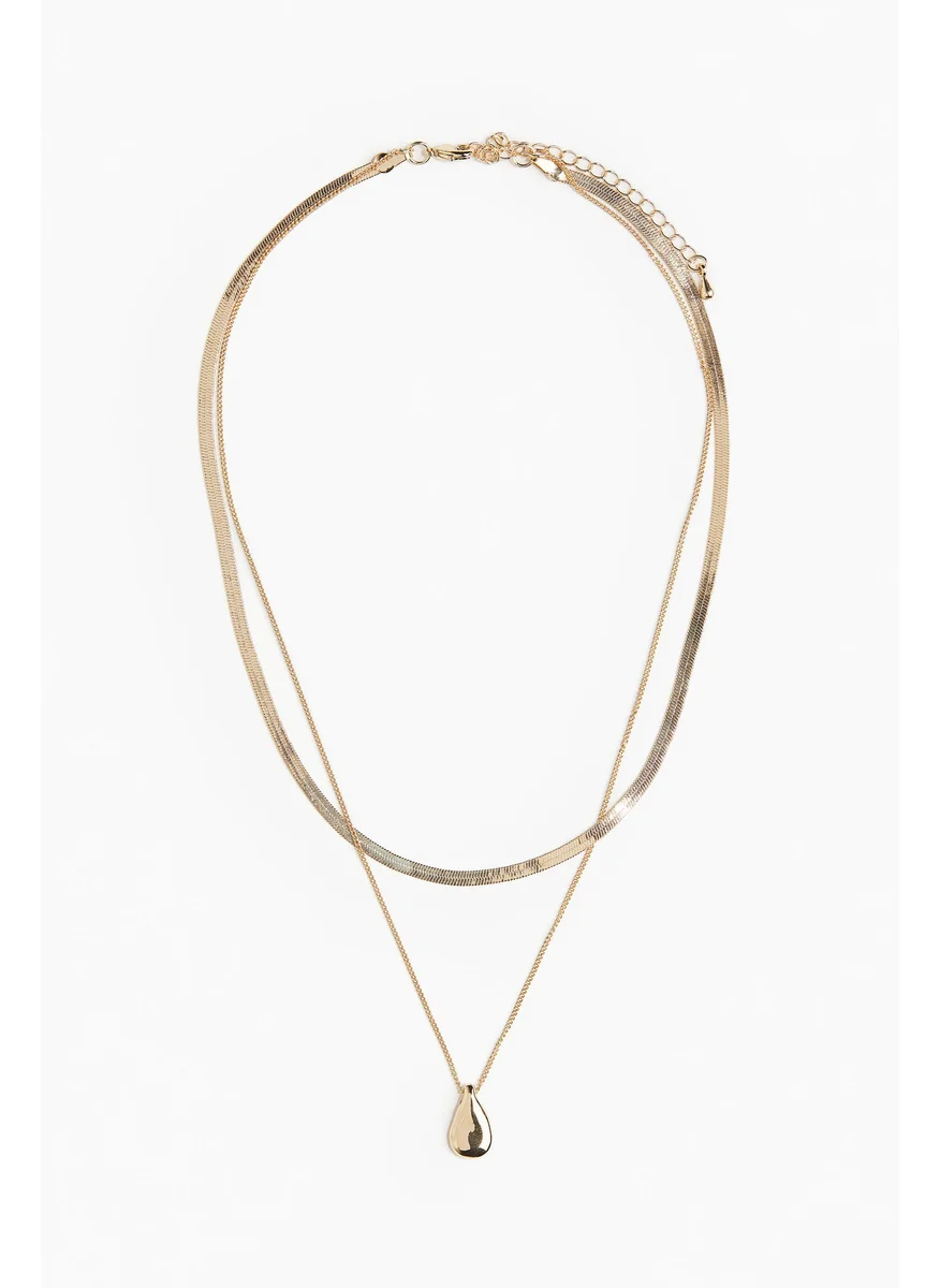 H&M Two-Strand Pendant Necklace
