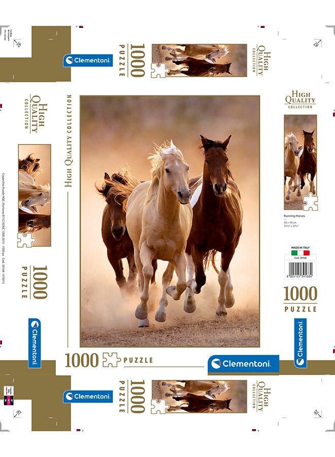Clementoni 1000 Piece Puzzle – Running Horses Hqc | Wild Horses Scenic Jigsaw Puzzle For Adults High Quality Collection - Image 2