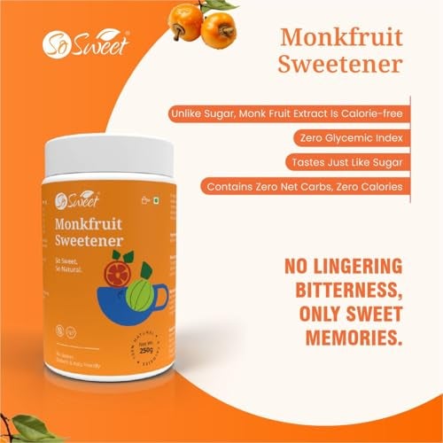 So Sweet Monk Fruit 100% Natural Zero Calorie Sweetener -250gm -Diabetic & Keto Friendly-Pack of 4 - Image 5