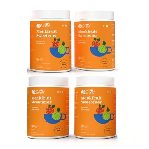 So Sweet Monk Fruit 100% Natural Zero Calorie Sweetener -250gm -Diabetic & Keto Friendly-Pack of 4 - Image 1