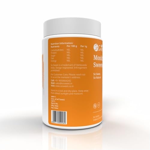 So Sweet Monk Fruit 100% Natural Zero Calorie Sweetener -250gm -Diabetic & Keto Friendly-Pack of 4 - Image 4