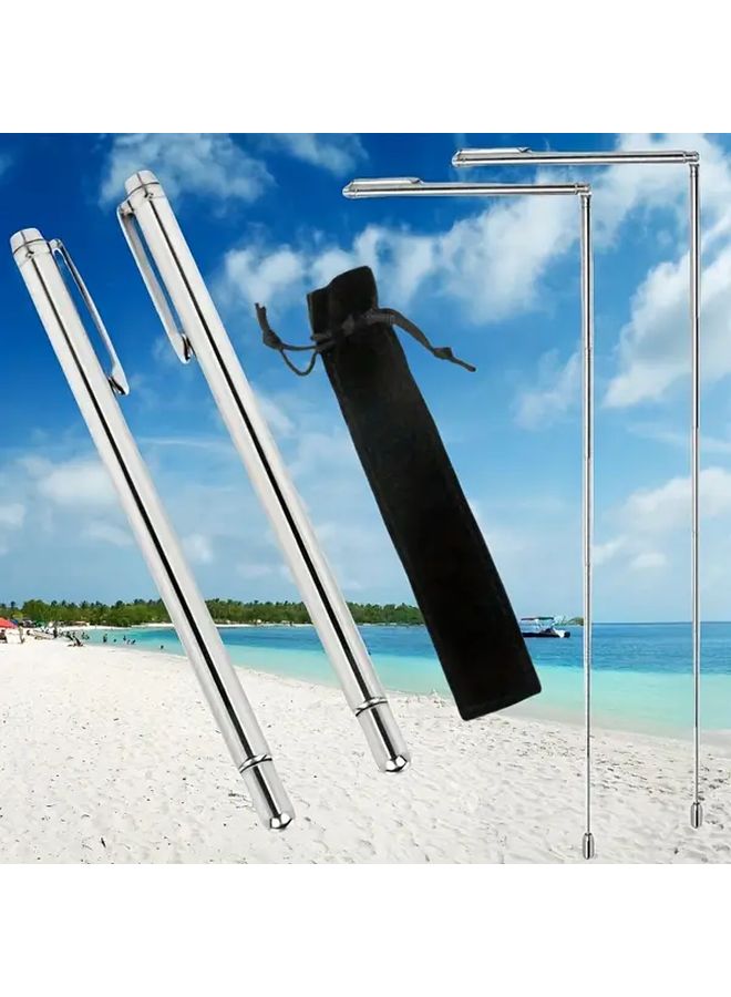 مجموعة قضبان الاستشعار على شكل حرف L قابلة للسحب طراز Y 03 مع أطراف نحاسية وحقيبة حمل - Image 1