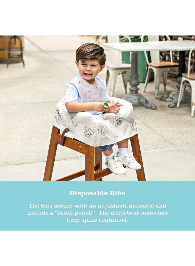 J.L. Childress Disney Baby Disposable Dining-Out Bundle - Includes Disposable Bib, Disposable Placemat and Disposable High Chair Cover - Travel Product for Baby, 3 PACK - Image 3