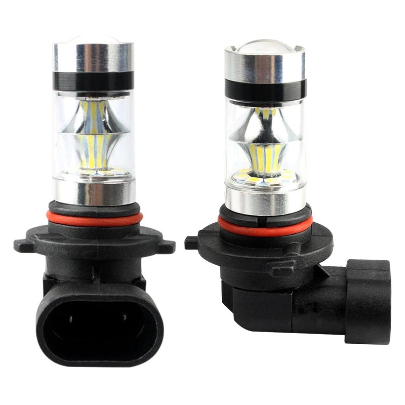 Slykew 2 Pack 90059006 LED Car Fog Light Bulb 12V 100W Low Beam Lights 6500K Front Light Daytime Running lights Universal for Most Vehicles Bulb Replacement Kit White Light