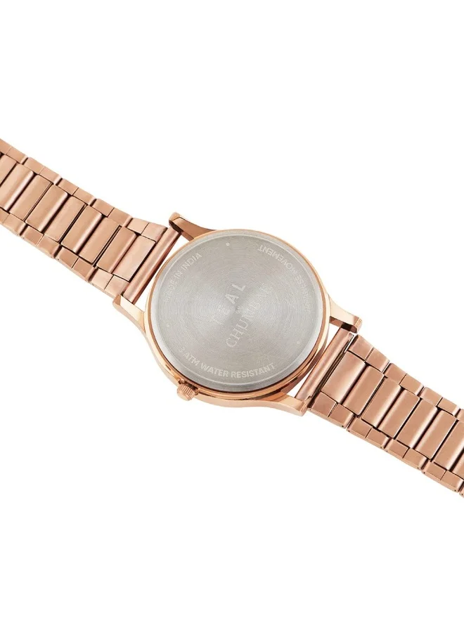Chumbak TEAL by Chumbak abstract Peacock Watch, Metal link Strap