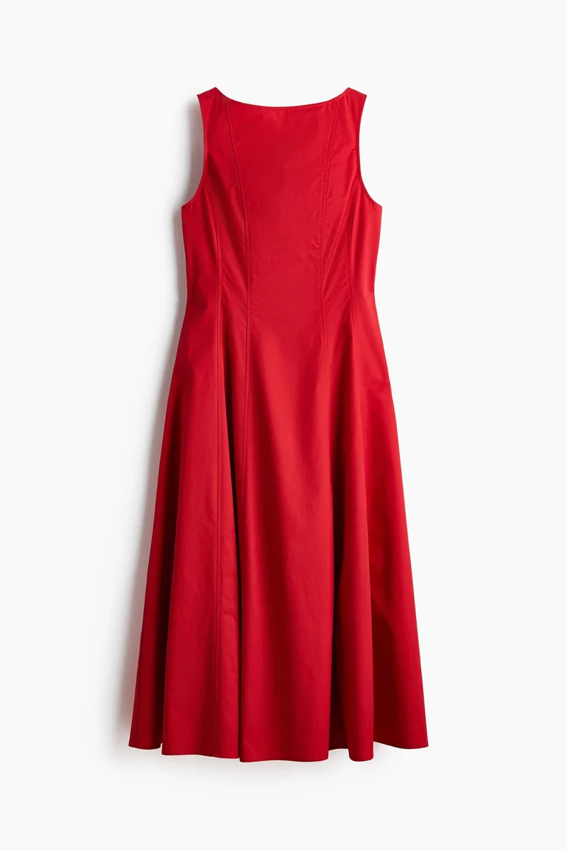 Cut-out twill dress