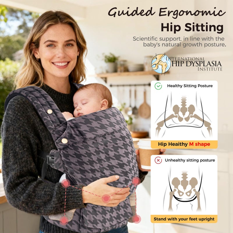 MOCKPOSE Baby Carrier Newborn to Toddler- Ergonomic,Cozy and Lightweight Infant Carrier for 7-40lbs,3 Carry Positions Newborn Carrier,Gray - Image 5