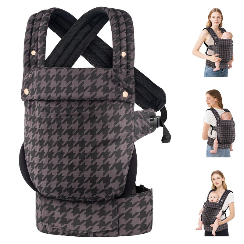 MOCKPOSE Baby Carrier Newborn to Toddler- Ergonomic,Cozy and Lightweight Infant Carrier for 7-40lbs,3 Carry Positions Newborn Carrier,Gray - Image 1