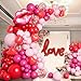 DBKL 138pcs Valentines Day balloon Garland Arch Kit Pink Red Rose Pink Balloons with Love Lips Foil Balloons for Valentines Birthday Wedding Anniversary Party Decorations - Image 4