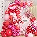 DBKL 138pcs Valentines Day balloon Garland Arch Kit Pink Red Rose Pink Balloons with Love Lips Foil Balloons for Valentines Birthday Wedding Anniversary Party Decorations - Image 2