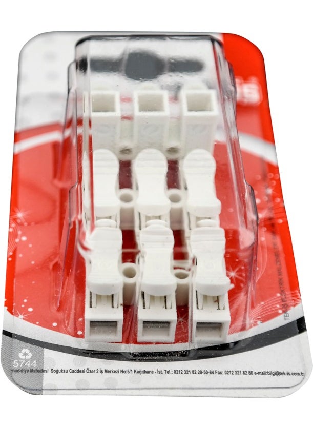 Tek-İş - Single-Work Spring Push-in Terminal Block 3 x 0.50-2.5 mm 3 Pieces - Image 1