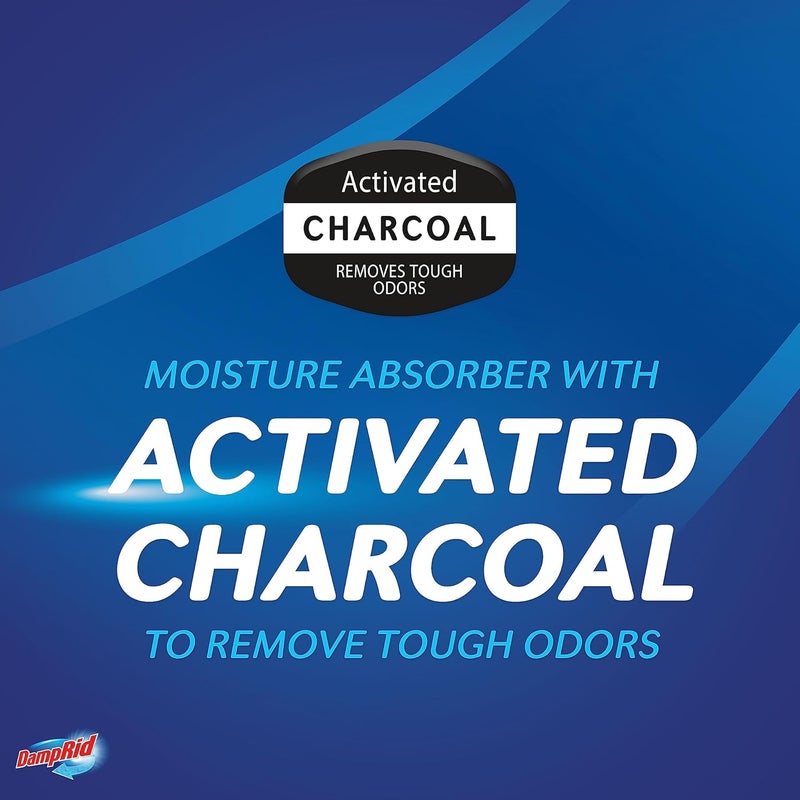 DampRid Fragrance Free Disposable Moisture Absorber with Activated Charcoal, 18 oz (Pack of 3) Moisture Absorber & Odor Remover, Lasts Up To 60 Days, No Electricity Required - Image 2