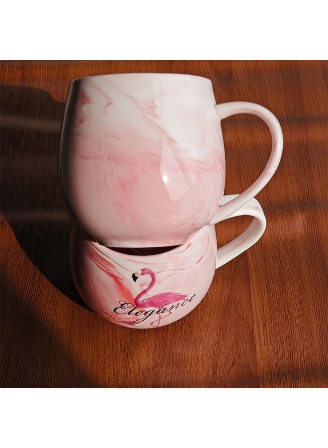 CDFZJC 10 oz Marble Ceramic Coffee Mug Pink Cappuccino Mug Espresso Cup Tea Latte Mugs Gifts for Women Birthday Christmas Wedding Dishwasher & Microwave Safe - Image 4