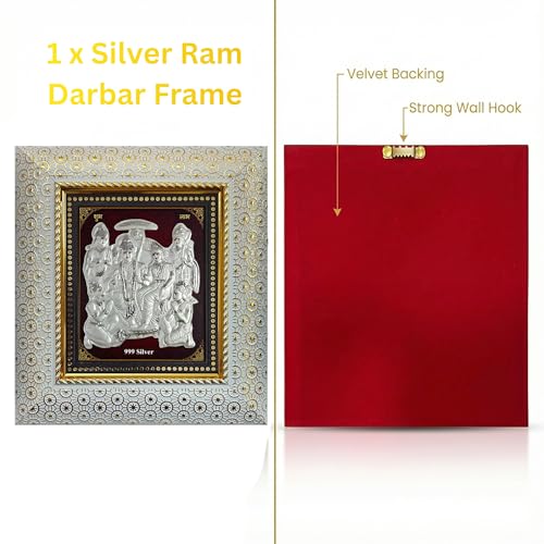 ARTSMINE – Silver Ram Darbar Wall Frame – 999 Silver Art|Premium Finish|Auspicious Spiritual Décor|Ideal for Pooja & Gifting – 1 Unit - Image 4