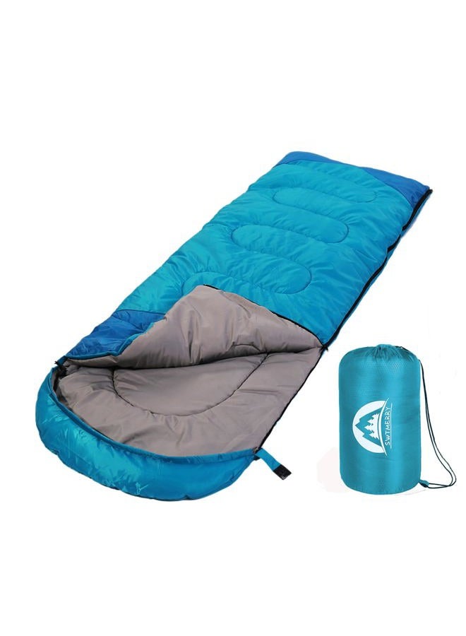 SWTMERRY Sleeping Bag 3 Seasons (Summer, Spring, Fall) Warm & Cool Weather - Lightweight,Waterproof Indoor & Outdoor Use for Camping Hiking, Backpacking and Survival (Sky Blue) - Image 1