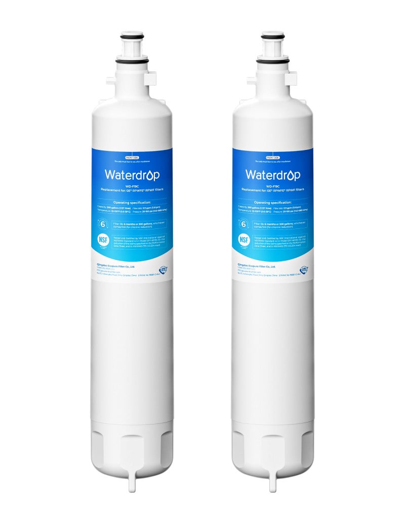 Waterdrop Replacement for GEÂ® RPWFEÂ®, RPWF (Built-in CHIP) Refrigerator Water Filter, Compatible with GFE28GYNFS, GFE28GELDS, PFE28KELDS, PFE28KYNFS, GFD28GELDS, PWE23KELDS, 2 Filters - Image 1
