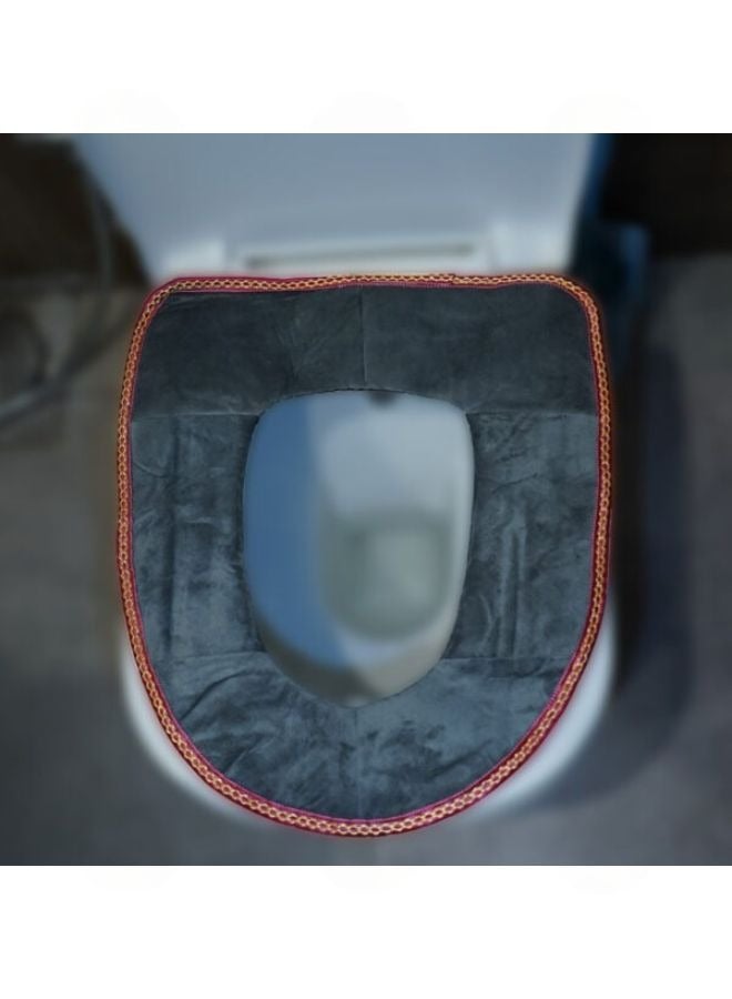غطاء مقعد المرحاض من القطيفة - Image 2