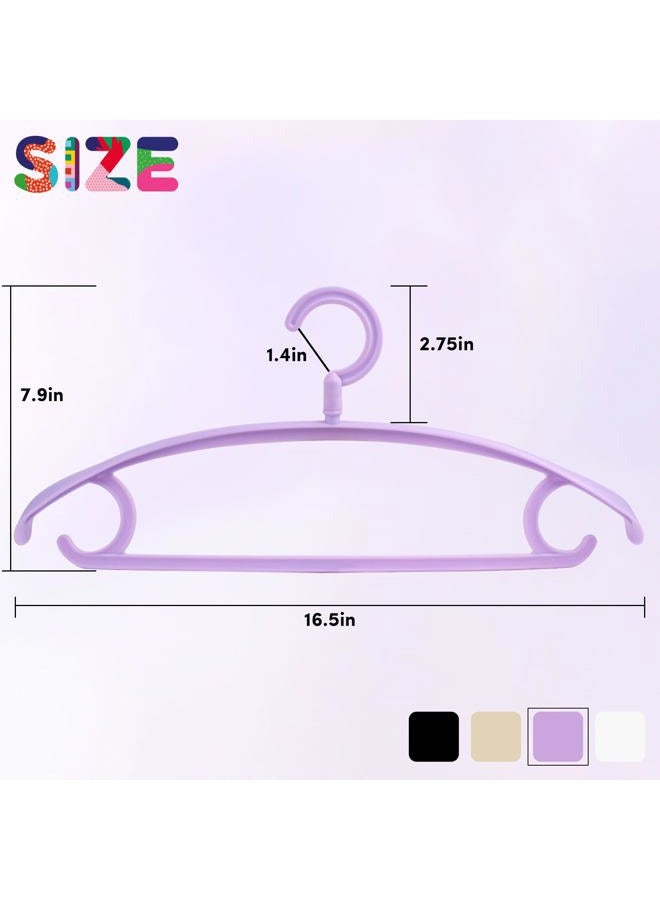 DEDU Plastic Clothes Hanger, Extra Thick Plastic Wide Shoulder Adult 360 Degrees Rotate Slip Resistant Standard Clothing Hanger Ideal for Everyday Use Purple 20 Pack - Image 2