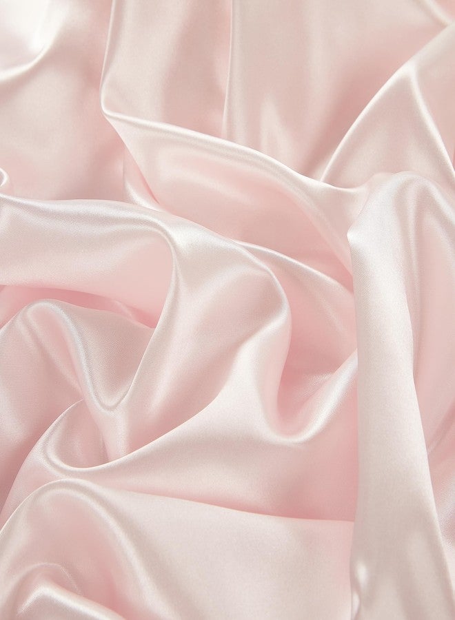 Counfeisly 1 Pack 60 Inch Blush Pink Round Tablecloth, Silky Satin Tablecloth Overlay Smooth Fabric Table Cover, Table Decoration for Wedding Party Banquet Events - Image 2