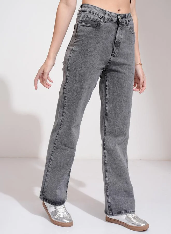 Tokyo Talkies Mid-Rise Flared Stretchable Faded Jeans by Styli