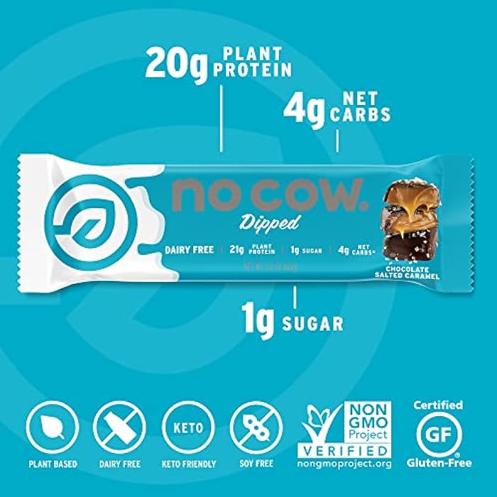 NO COW Chocolate Salted Caramel Dipped Protein Bar, 2.12 OZ - Image 5