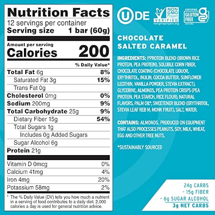 NO COW Chocolate Salted Caramel Dipped Protein Bar, 2.12 OZ - Image 2