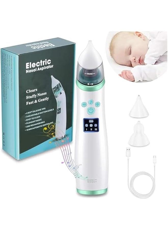 Gonice Baby and Toddler Electric Nasal Aspirator, Automatic Nasal Cleaner with 2 Sizes Silicone Head, Music and Light, USB Rechargeable Nasal Aspirator for Newborns, Babies and Toddlers  - Image 1