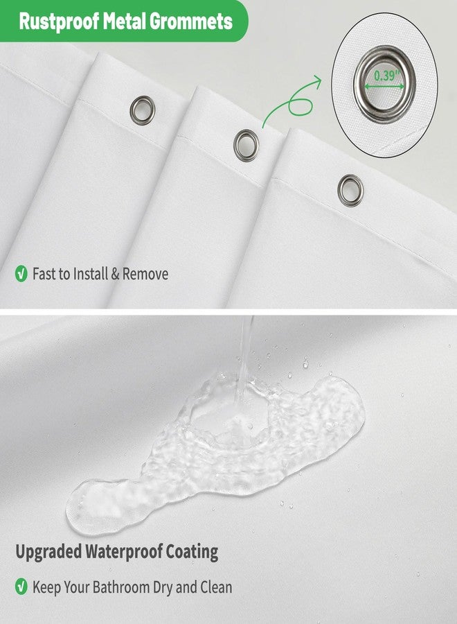 eachope Waterproof Fabric Shower Curtain Liner with 3 Heavy-Duty Magnets - Washable White Shower Liner with Rustproof Grommets,Hotel Quality Lightweight Shower Curtains for Bathroom,72x72 inches - Image 4