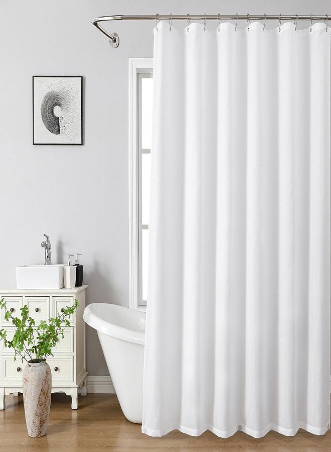 eachope Waterproof Fabric Shower Curtain Liner with 3 Heavy-Duty Magnets - Washable White Shower Liner with Rustproof Grommets,Hotel Quality Lightweight Shower Curtains for Bathroom,72x72 inches - Image 2
