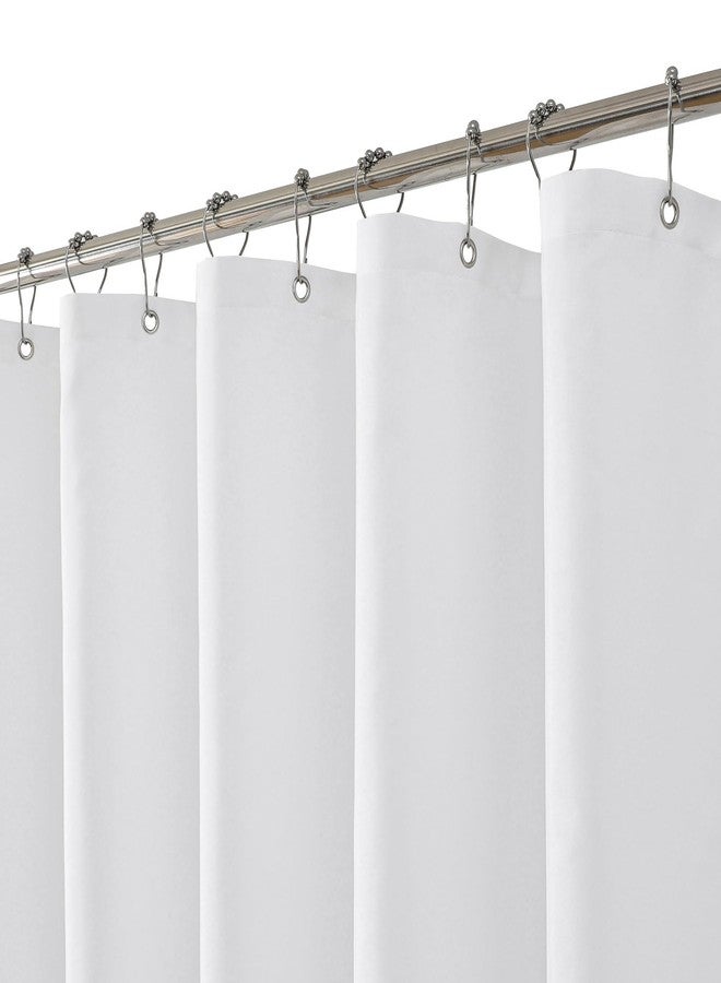 eachope Waterproof Fabric Shower Curtain Liner with 3 Heavy-Duty Magnets - Washable White Shower Liner with Rustproof Grommets,Hotel Quality Lightweight Shower Curtains for Bathroom,72x72 inches - Image 1