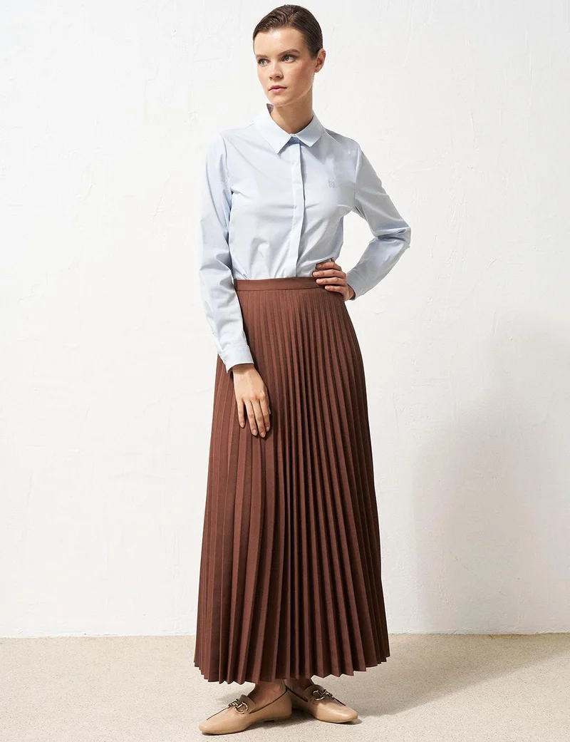 Kayra Shirt Collar Poplin Tunic Ice Blue