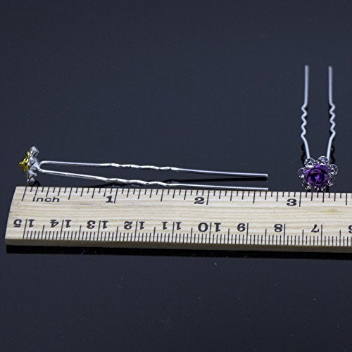 Newstarfactory Rose U-sharped Design Collection Metal Hair Pins Pack of 20 (Purple) - Image 4