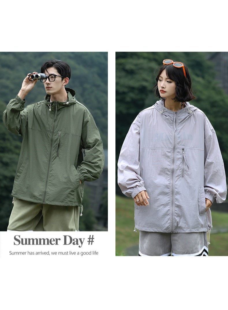 Mijioceon Sun Protection Clothing Jacket, UPF 50+ Unisex Lightweight Long-sleeved Ice Silk Hooded Shirts Anti-UV Fishing Outdoor Clothes for Men Women Unisex couple style - Image 5