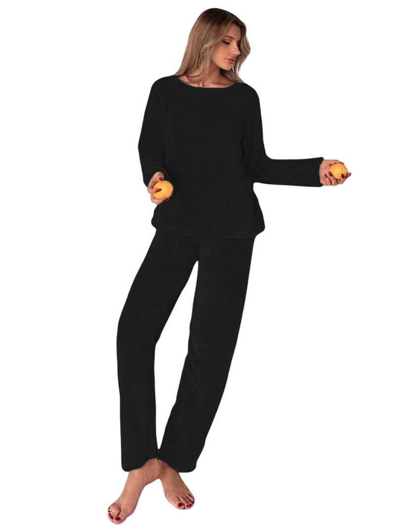 KOTTY Women's Woollen Jogger Co-Ord Set for Stylish Look (Black,L)-KTYWINTERSET162L - Image 1