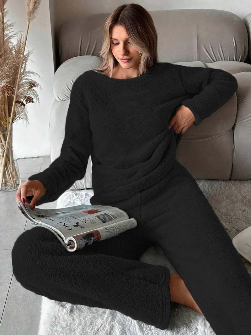 KOTTY Women's Woollen Jogger Co-Ord Set for Stylish Look (Black,L)-KTYWINTERSET162L - Image 3