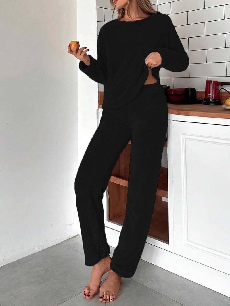 KOTTY Women's Woollen Jogger Co-Ord Set for Stylish Look (Black,L)-KTYWINTERSET162L - Image 5