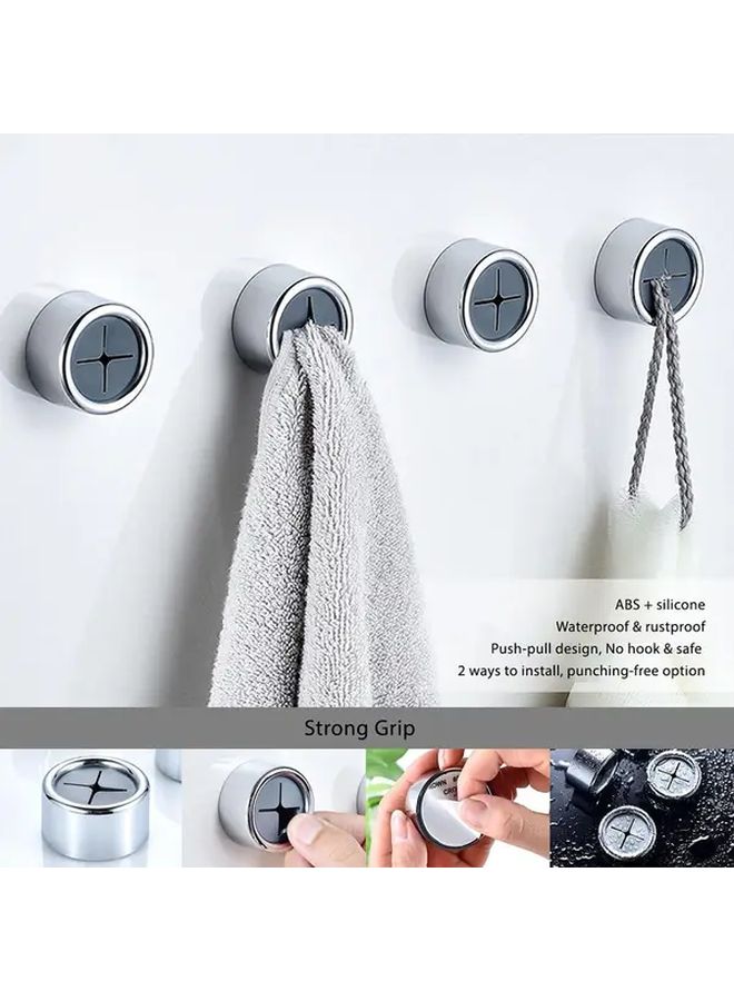 Matte Black Adhesive Kitchen Towel Hooks 4 Pack No Drill Strong Grip - Image 1