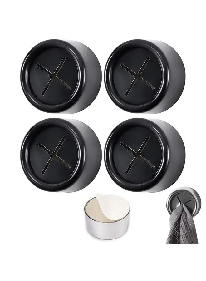 Matte Black Adhesive Kitchen Towel Hooks 4 Pack No Drill Strong Grip - Image 4