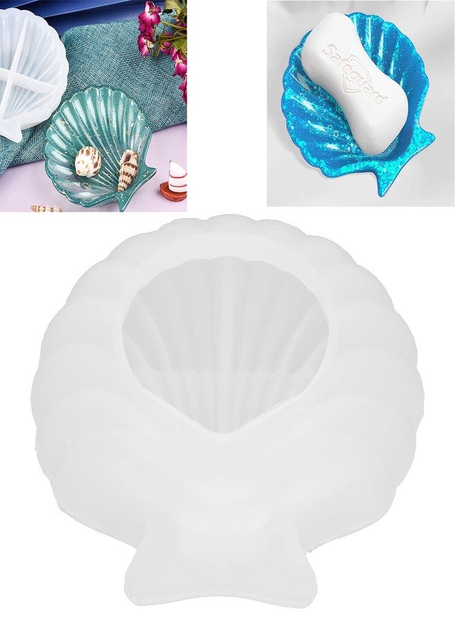 Ymiko Shell Jewelry Tray Resin Mold, DIY Tray Resin Silicone Seashell Silicone Storage Plate Easy to Demold Seashell Storage Plate Silicone for DIY Crafts Casting Home Decoration - Image 5