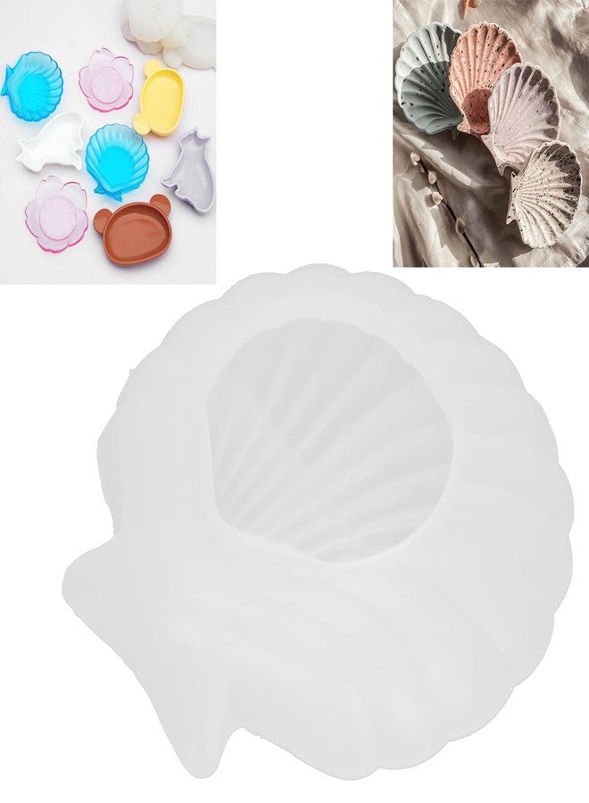Ymiko Shell Jewelry Tray Resin Mold, DIY Tray Resin Silicone Seashell Silicone Storage Plate Easy to Demold Seashell Storage Plate Silicone for DIY Crafts Casting Home Decoration - Image 4