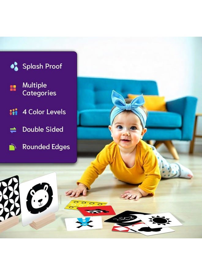 GiniMini High Contrast Flashcards for Newborn – Total 60 Pictures: 30 Primary Colours & 30 Black & White for Visual Development, Focus & Attention, Easy for Little Hands to Hold & Use (Age 0-1) - Image 5